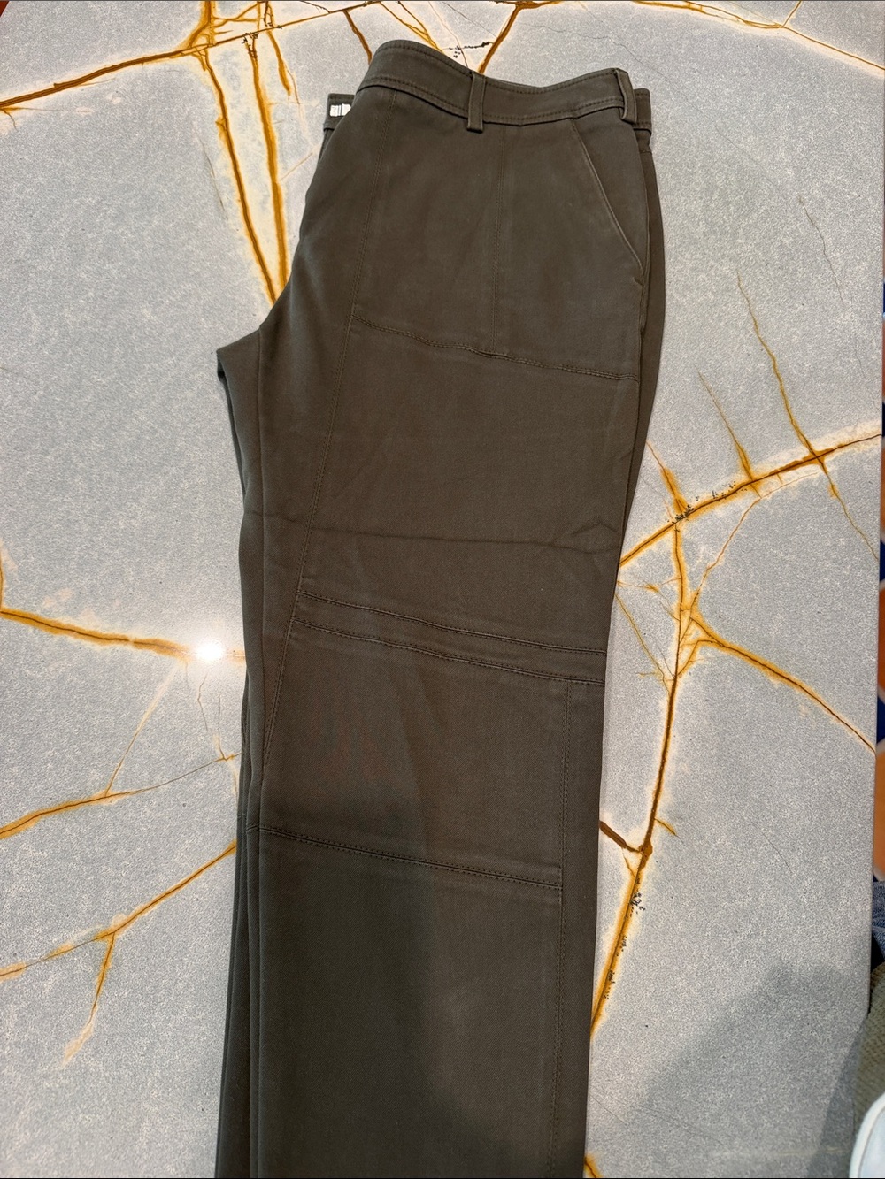 Belstaff Olive Green Trousers with Black Lining